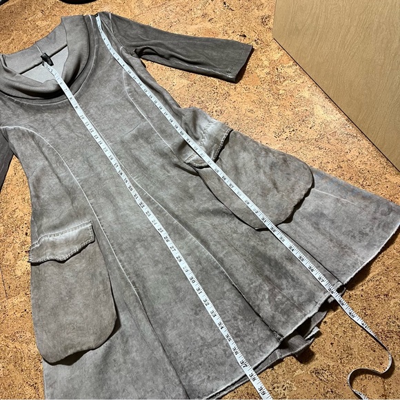 Inizio Taupe Cowl Neck Pocket Dress Sz M - Picture 11 of 13